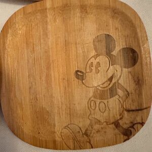 Disney Parks Mickey Mouse Bamboo Coaster Set of 5 Eco-Friendly Brown